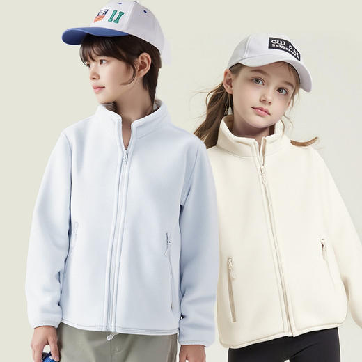 LUCKY DEER幸运鹿冬季亲子装加绒加厚保暖立领开衫抓绒外套 商品图0