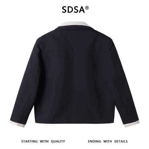 G703SDSA男士秋冬新款痞帅男装时尚多口袋拼皮翻领夹克外套百搭宽松 商品图5