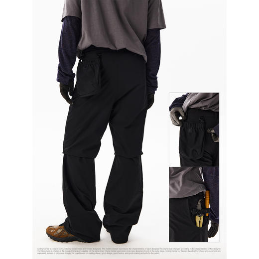CryingCenter 蛛网可拆卸腰包微喇伞兵裤线迹休闲裤中性 哭喊中心 商品图2