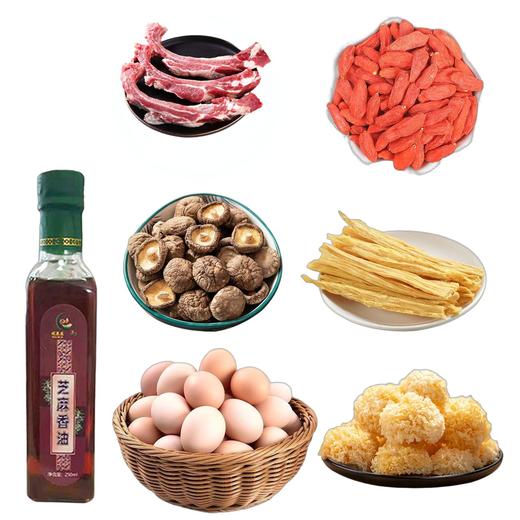 临泉特产排骨香菇银耳腐竹枸杞2900g+香油250ml+30枚初生蛋 商品图0