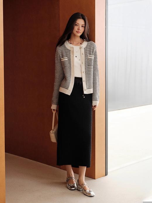 雅y同款绵羊毛小香风亮片圆领针织开衫 商品图1