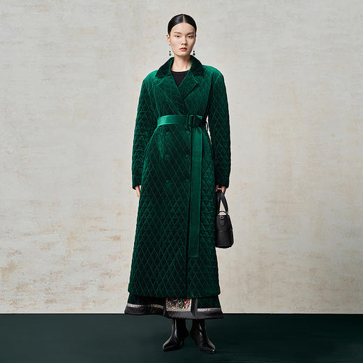 【林栖设计小店】丝绒棉衣宽松显瘦2025秋冬新款长款大衣女1954047 商品图1