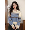 鹿向南「蜜糖信笺」法式气质费尔岛毛衣女秋慵懒漂亮独特短款上衣 商品缩略图3