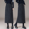 YM 85103-63时尚优雅中长款毛呢直筒裙气质高腰遮肚显瘦裙 商品缩略图0