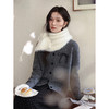 鹿向南「灰柏秋日」灰色长袖针织开衫女装秋季新款设计感宽松毛衣L58830 商品缩略图4