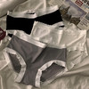 【超值7条装】新款女士黑白灰简约冰丝中腰内裤印花蕾丝边少女纯棉裆部三角裤 商品缩略图0