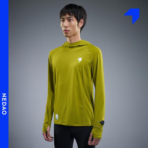 NEDAO内道新品能量方格AIR带帽长袖男士保暖透湿干爽马拉松男跑步长袖 商品图3