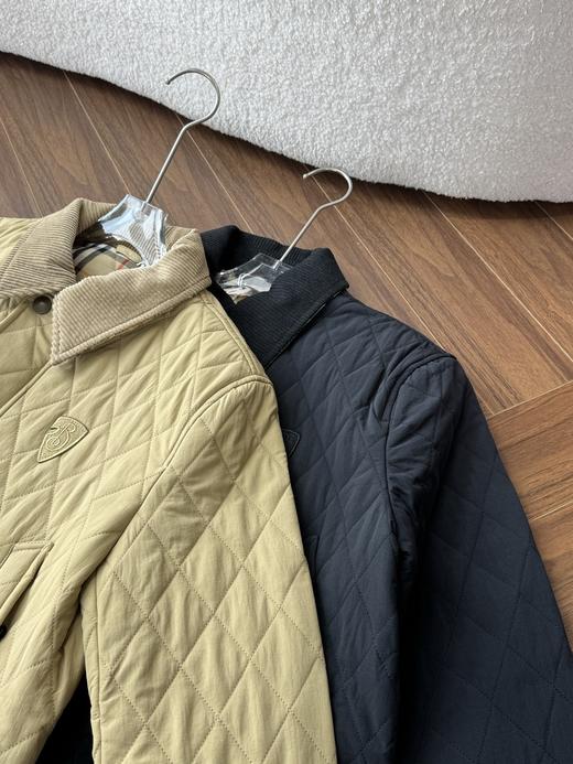 巴家25新品女士灯芯绒翻领格纹外套棉服 商品图6