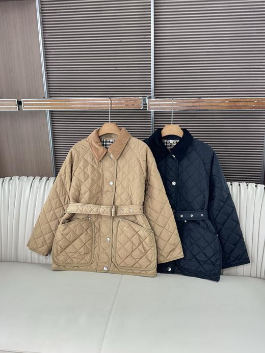 巴家25新品女士马术骑士刺绣绗缝薄款棉服 商品图6