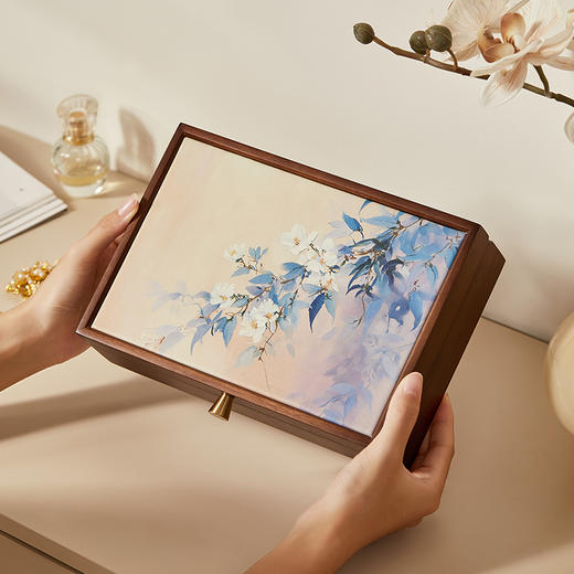 初心| 油画首饰盒白玉兰桃花芯木 商品图3