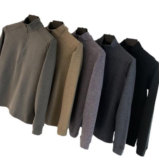 设计师线！2025水洗舒适纳米绒秋冬新款男长袖T半拉链打底衫卫衣！ 商品图4