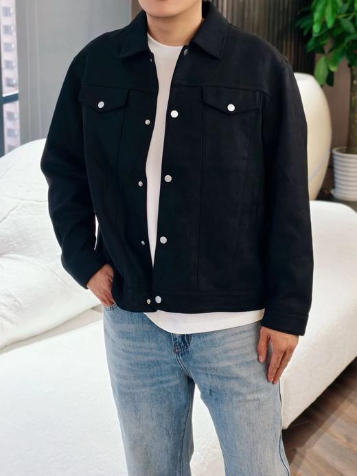 柏奥玛巴恩风男士夹克 | 垂感面料、上身柔软舒适、翻领设计搭配金属纽扣、尽显酷帅街头风、日常通勤百搭 商品图7