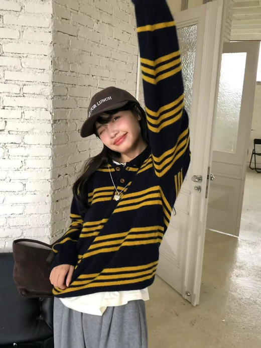 韩国条纹polo 商品图1