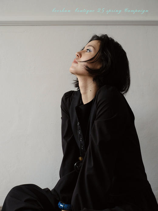 [特价] 艺术系 斜纹羊毛混纺 复古排扣马夹灯笼袖衬衫连衣裙 商品图0