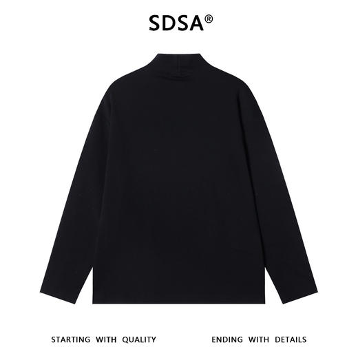 T4909SDSA男士秋冬新款痞帅男装街头泼墨十字印花半高领长袖T恤百搭潮 商品图5