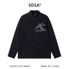 SDSA秋冬新款痞帅男装潮牌手绘字母燕子印花半高领长袖T恤百搭 商品缩略图0