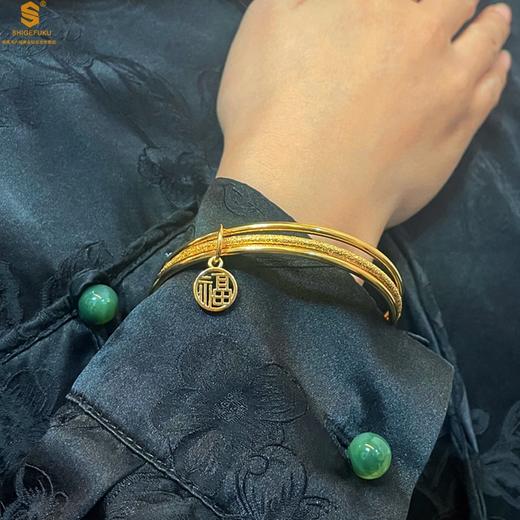 【品牌授权】【香港周六福】黄金钻石首饰 三生三世祈福牌手镯  商品图4