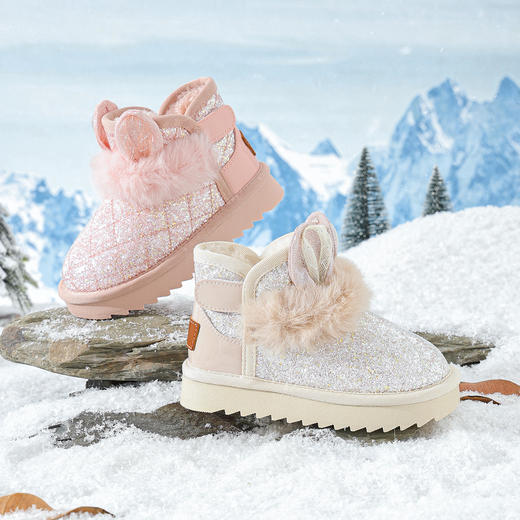 ANNIL/安奈儿童鞋女童防水雪地靴冬季加绒女孩公主宝宝棉鞋儿童靴子HG5411586 商品图2