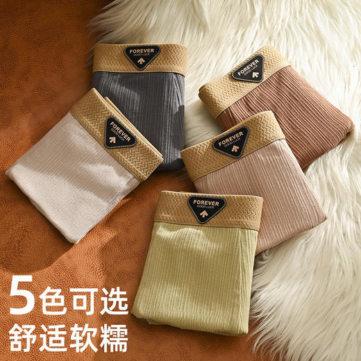 男士内裤纯棉男款平角男生抑菌透气舒适潮流纯色中腰四角短裤螺纹 商品图0