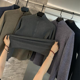 设计师线！2025水洗舒适纳米绒秋冬新款男长袖T半拉链打底衫卫衣！