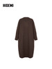 HIDEMI 进口山羊绒v领廓形系带长款浴袍大衣毛呢外套 炭灰色 商品缩略图7