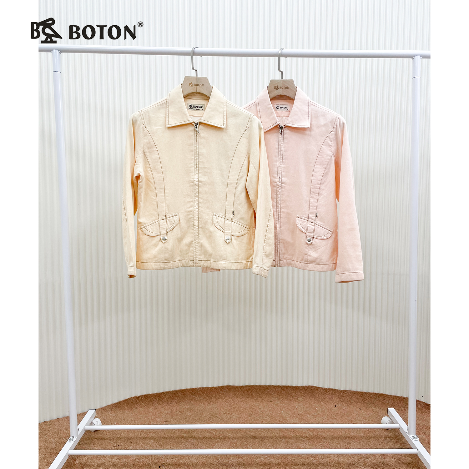 【第2件半价！尾货清仓不退换】波顿女士麻料休闲有里夹克LJ319