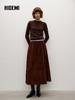 HIDEMI 大秀款进口西班牙羊麂皮松紧腰伞状半身长裙皮裙 商品缩略图6