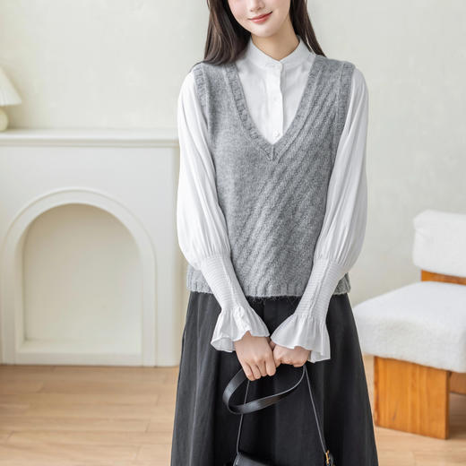 苏苏姐家斜纹背心手工DIY编织棒针衣服毛线团上衣材料包 商品图3