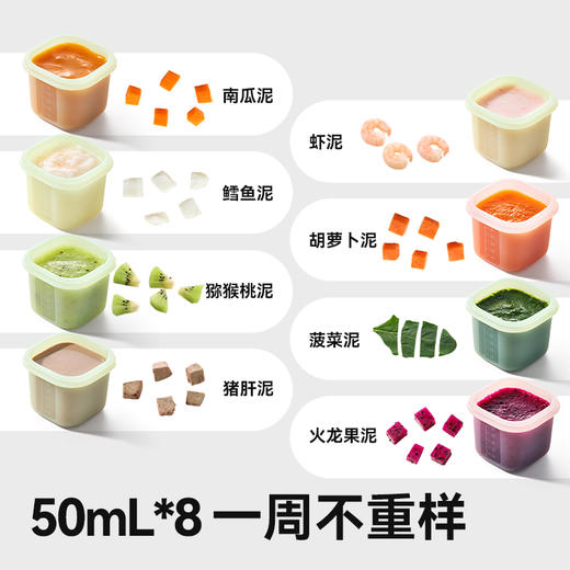 taoqibaby淘气宝贝辅食冷冻格婴儿辅食盒独立分装肉泥保鲜储存硅胶模具 商品图4