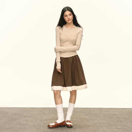 Ariseism 美式复古长袖T恤女秋季新款修身上衣 商品图4