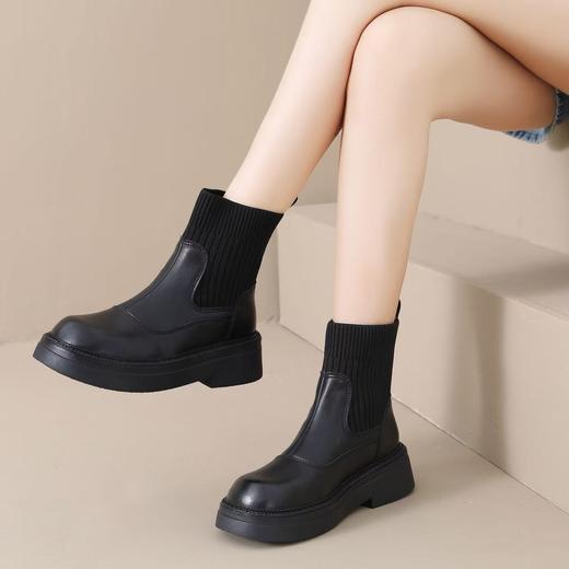 拉夏城市Laxiacity真皮马丁靴7969#   🔥秋冬必备✨超显腿长 5cm跟高 商品图3