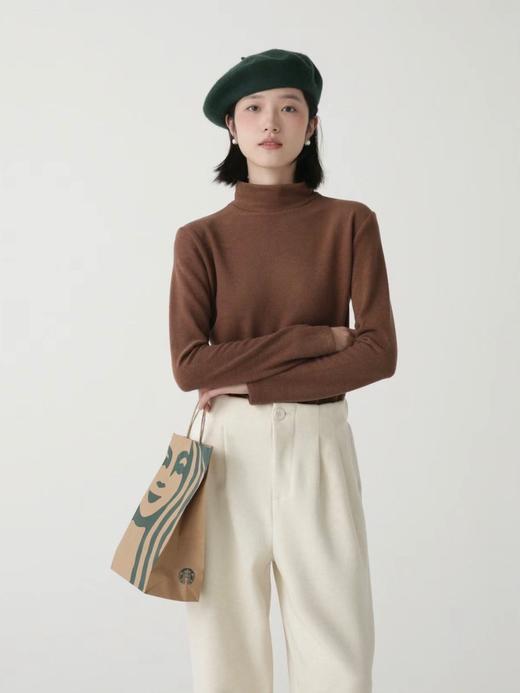 【限时福利 买一送一 德芙小立领】升级款限时特惠 穿了跟没穿一样 奶乎乎软绵绵 半高领面膜衫女内搭秋冬磨毛打底衫修身保暖外穿长袖T恤百搭上衣 商品图10