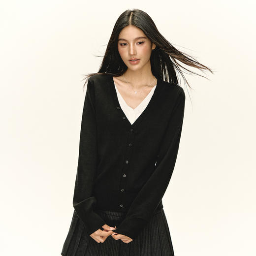 Ariseism 美式复古双色假两件毛衣女秋季新款上衣 商品图3