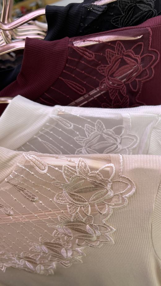 蕾丝刺绣花边时尚小衫内搭外穿肌底衣舒适透气自带气质16685102 商品图6