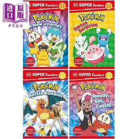预售 【中商原版】DK超阅小读者 4册 Super Readers Level 1&2 Pokémon 宝可梦 英文原版 卡通动画故事绘本 分级阅读读物 6岁以上