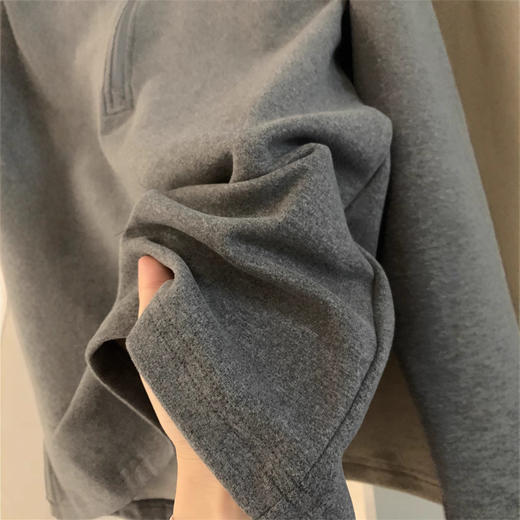 设计师线！2025水洗舒适纳米绒秋冬新款男长袖T半拉链打底衫卫衣！ 商品图3