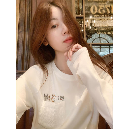 <曾小咸推荐>图案设计打底长袖T恤 商品图1