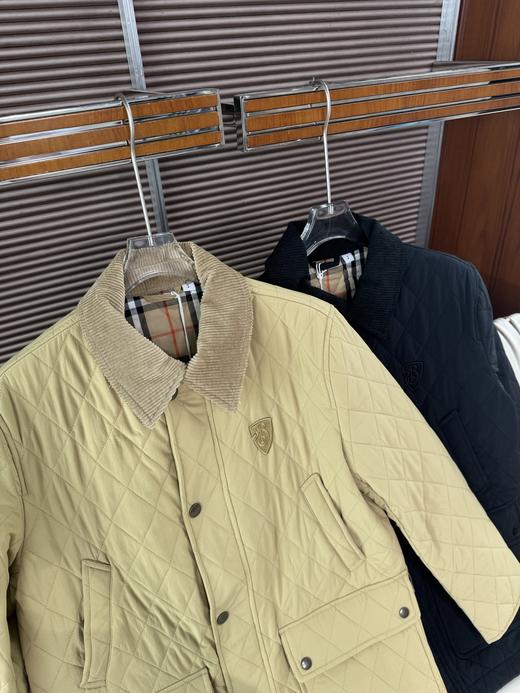 巴家25新品女士灯芯绒翻领格纹外套棉服 商品图1