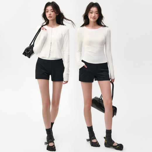 跃牌【周游世界】秋冬新款瑜伽服女纯棉透气短款休闲内搭叠穿长袖TP0980 商品图3