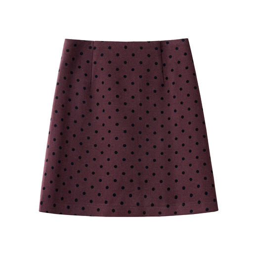 YM 8567-48气质简约波点毛呢半身裙时髦洋气a字短裙 商品图4