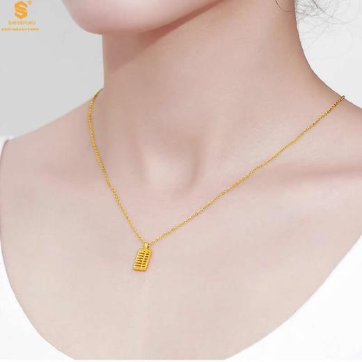 【品牌授权】【香港周六福】黄金钻石首饰 5D足金吊坠黄金万两算盘（附赠K金项链） 商品图4