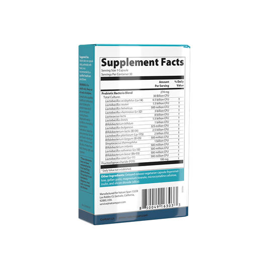 16种益生菌300亿 经典版小肚腩救星罗伊氏乳杆菌成人全家30粒美国NatureSpan倍能适 商品图1