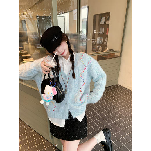 <曾小咸推荐>现货秒杀 ！微信超特价！韩系菱格开衫毛衣 日常189.99 立减90 秒杀99.99！！ 商品图1