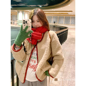 <曾小咸推荐>韩系拼接毛毛外套女