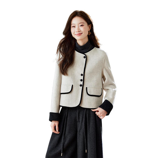 HR YJH5138韩系双面羊毛大衣气质毛呢外套 商品图4