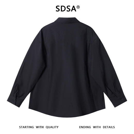 30041SDSA男士秋冬新款痞帅男装美式小众编织拼接翻领长袖衬衫时尚百搭 商品图4