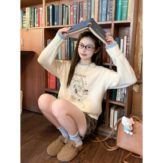 <曾小咸推荐>现货秒杀 ！微信超特价！设计感撞色毛针织衫 日常219.99 立减130 秒杀89.99！！ 商品图1