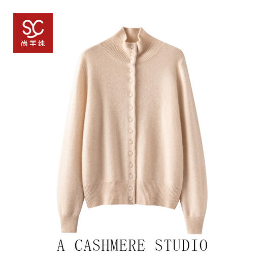 MENG·Baby Cashmere【云烟】100%小山羊绒高领包扣羊绒衫 商品图3