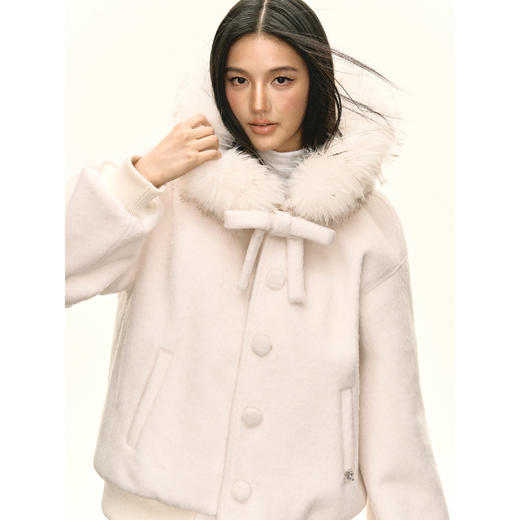 Ariseism 美式复古白色毛毛外套女秋季新款 商品图3