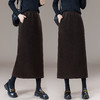 YM 85103-63时尚优雅中长款毛呢直筒裙气质高腰遮肚显瘦裙 商品缩略图3